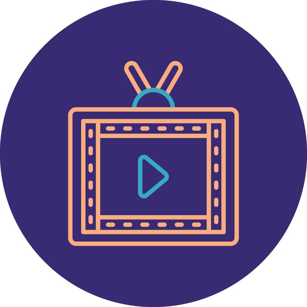 Live Stream Line Two Color Circle Icon vector