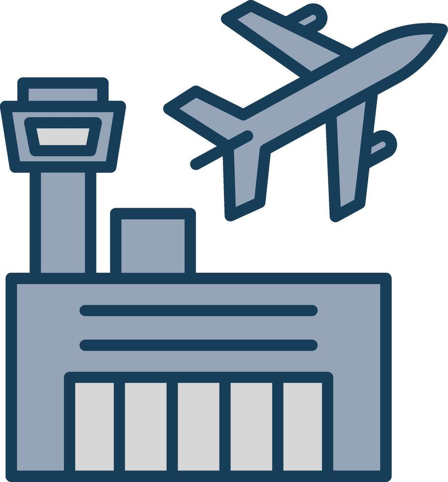 Airport Line Filled Grey Icon vector