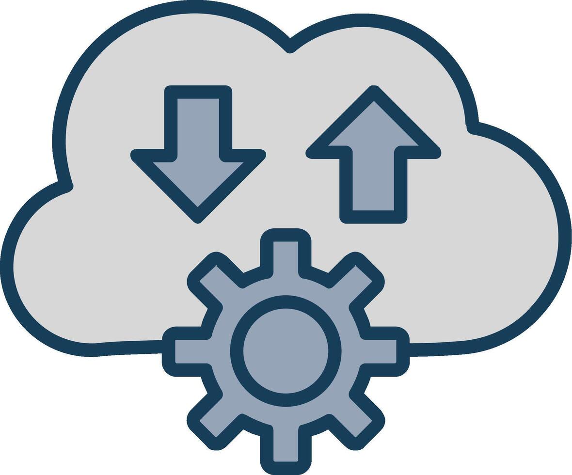 Cloud Line Filled Grey Icon vector