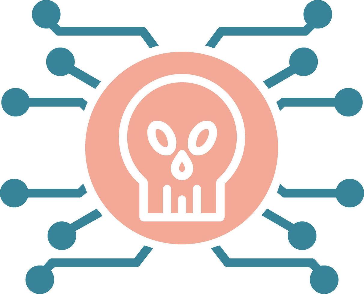 Cyber Attack Glyph Two Color Icon vector