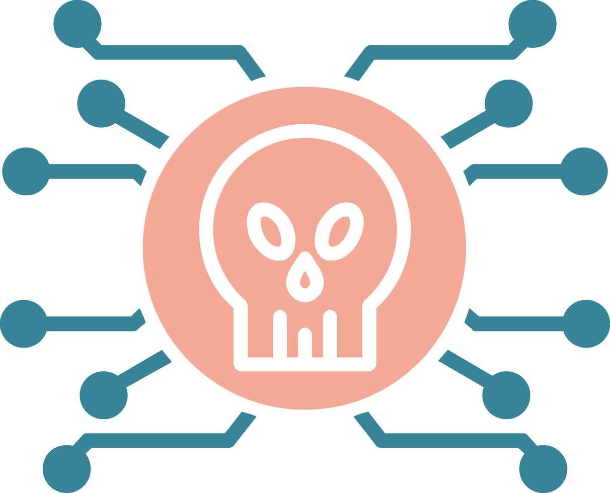 Cyber Attack Glyph Two Color Icon vector