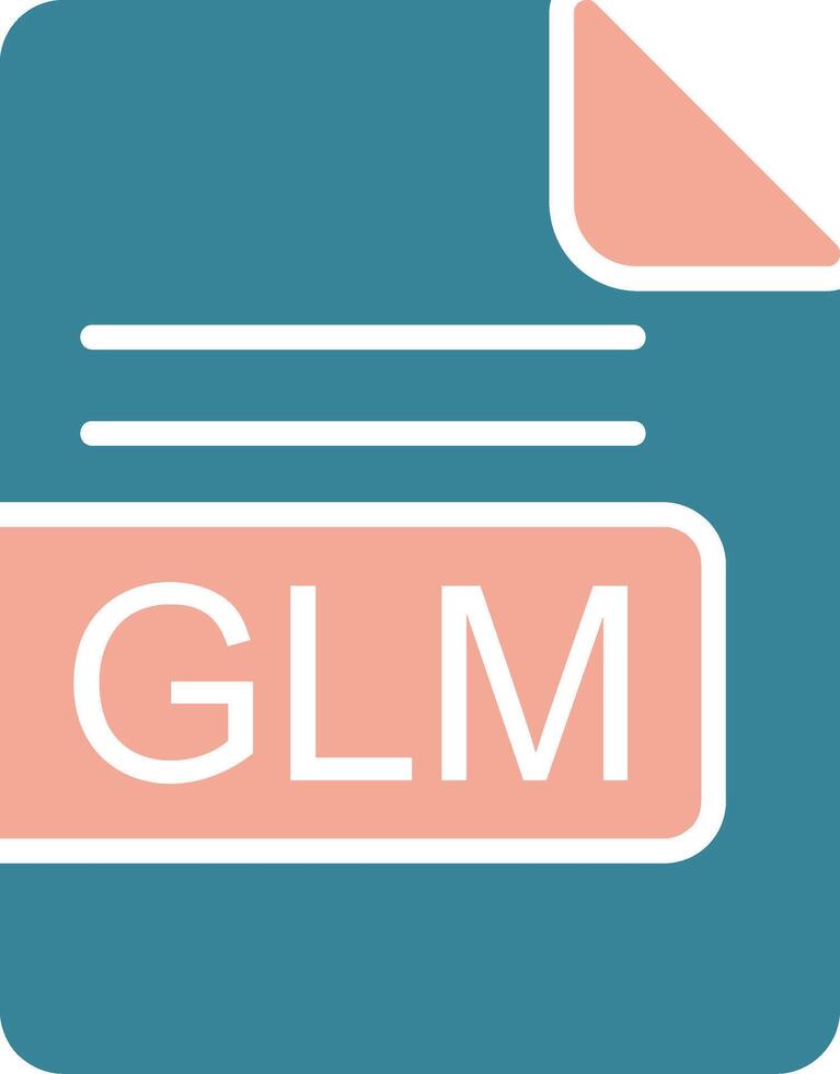 glm archivo formato glifo dos color icono vector