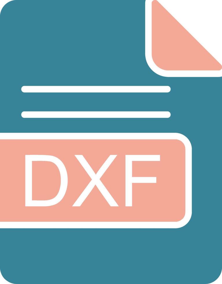 DXF File Format Glyph Two Color Icon vector