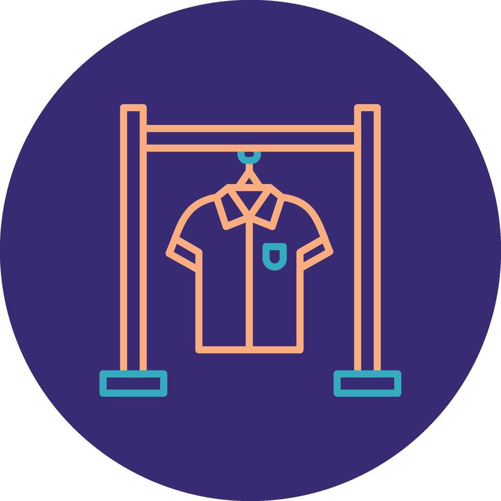 Clothing Rack Line Two Color Circle Icon vector