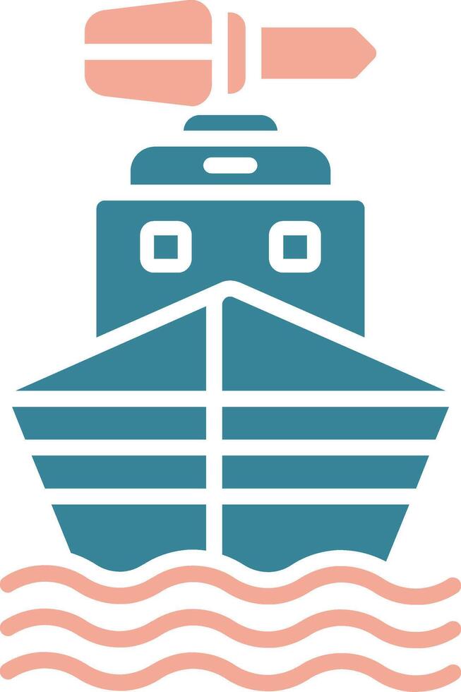 Boat Glyph Two Color Icon vector