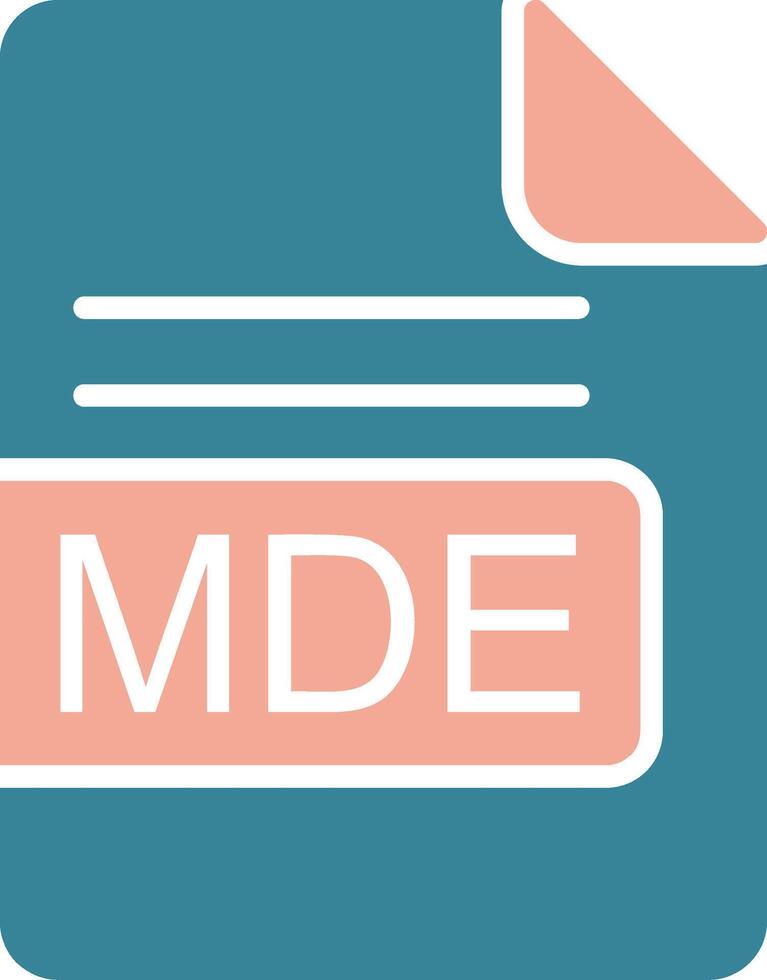 MDE File Format Glyph Two Color Icon vector
