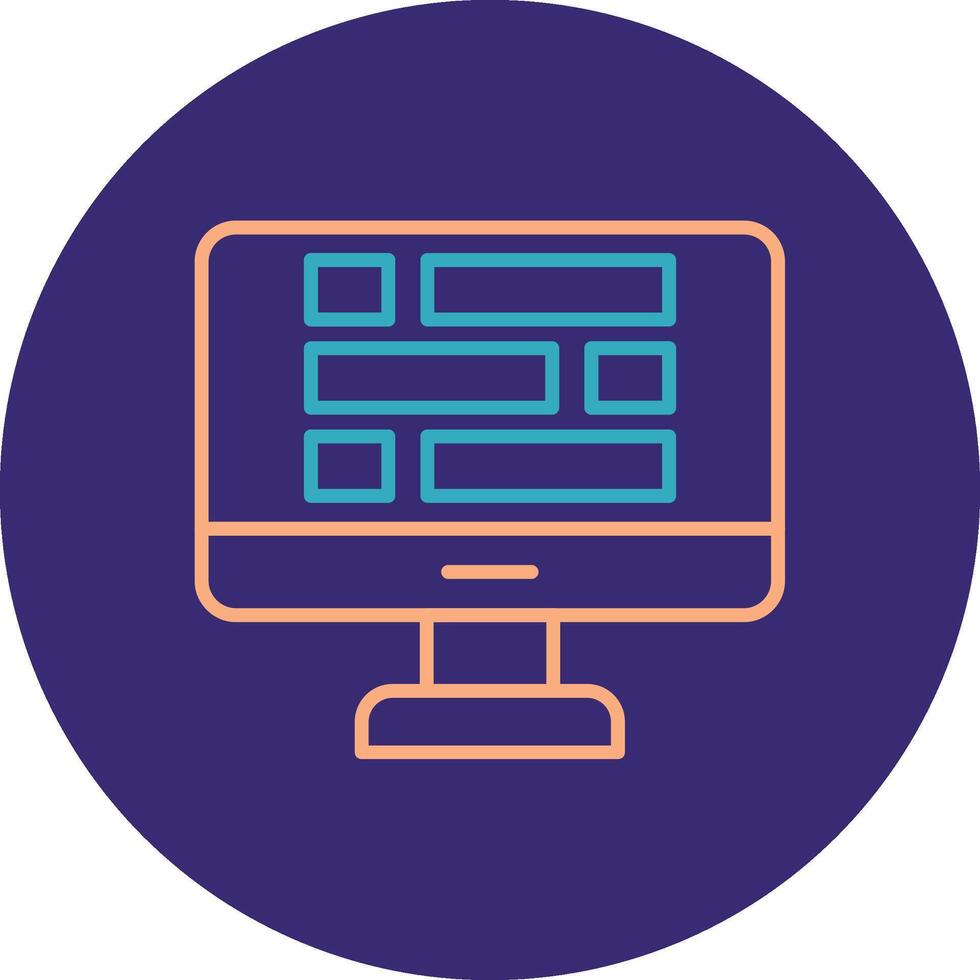 Dashboard Line Two Color Circle Icon vector