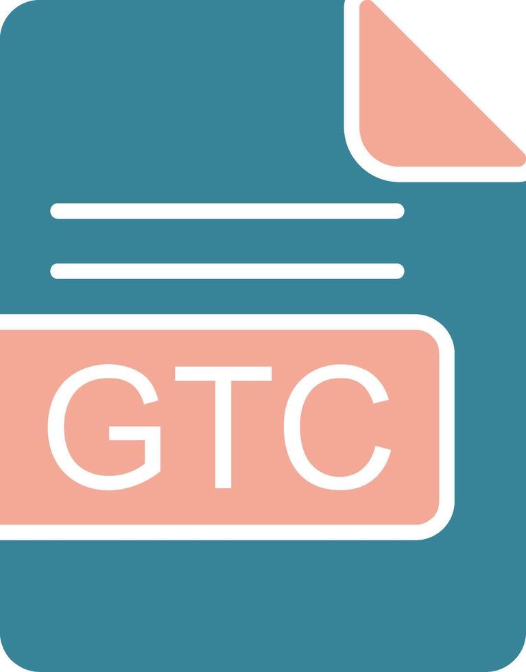 gtc archivo formato glifo dos color icono vector