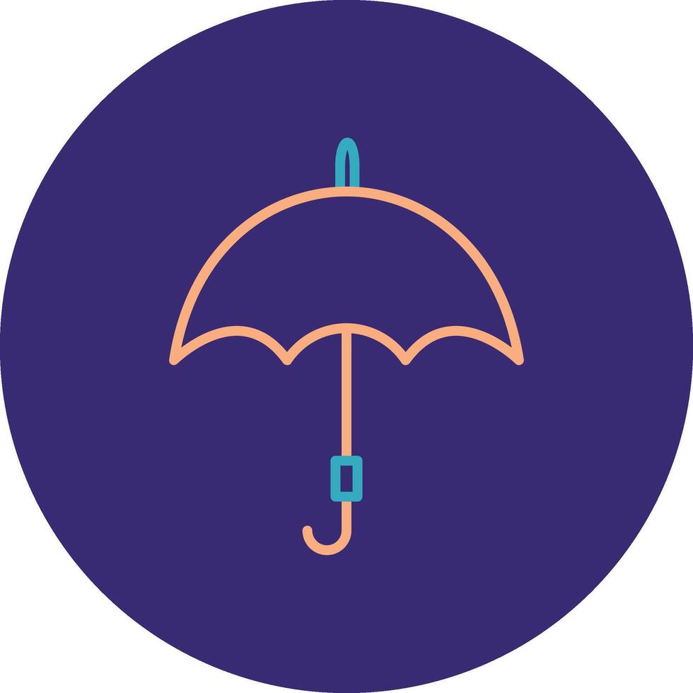 paraguas línea dos color circulo icono vector
