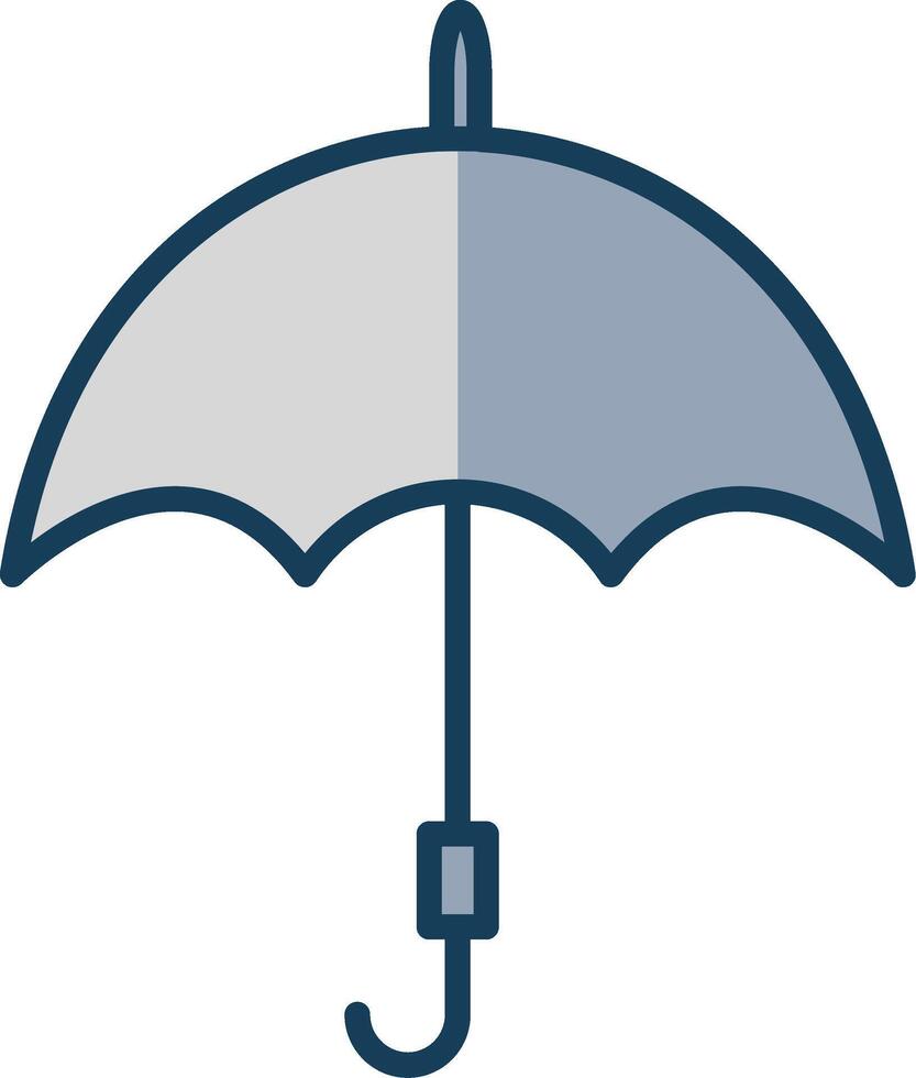 paraguas línea lleno gris icono vector