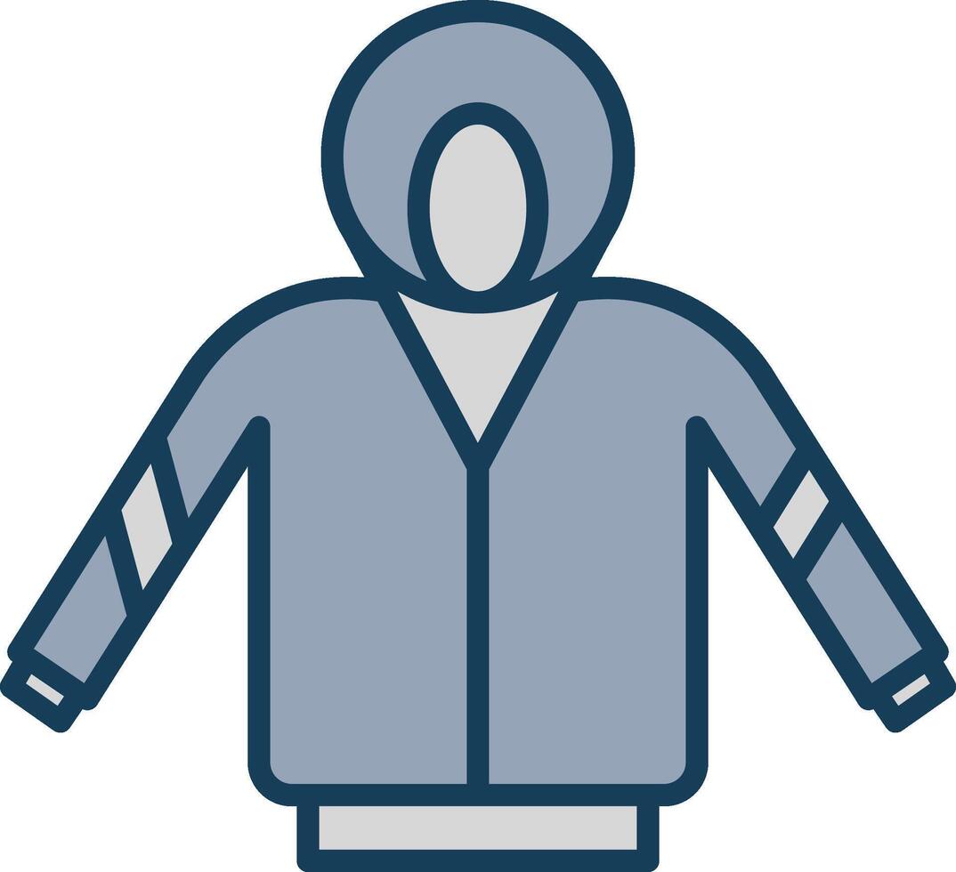 Hoodie Line Filled Grey Icon vector