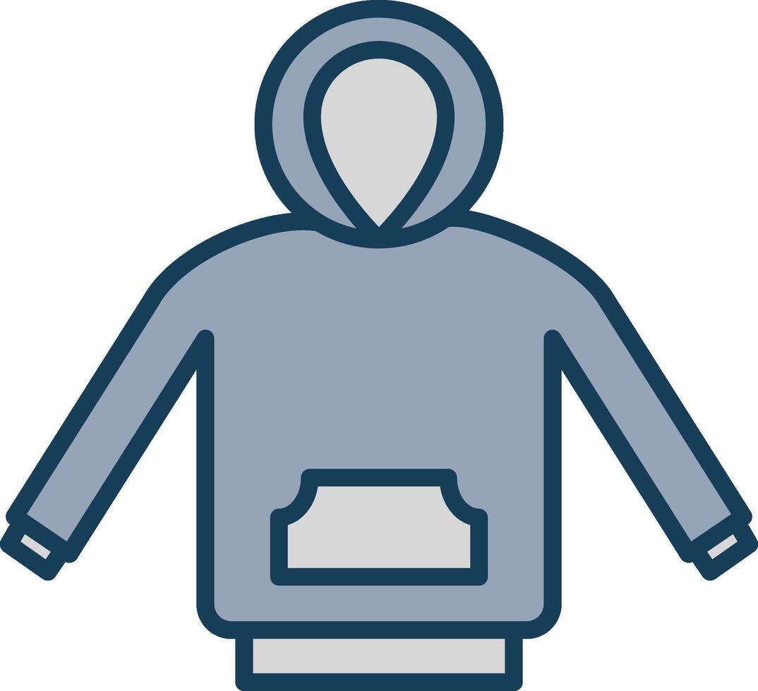 Hoodie Line Filled Grey Icon vector