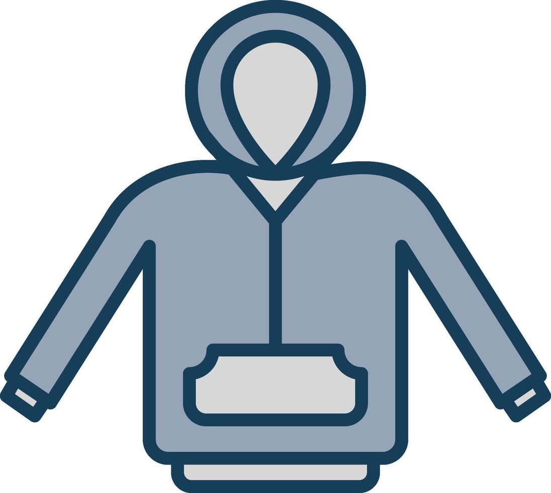Hoodie Line Filled Grey Icon vector