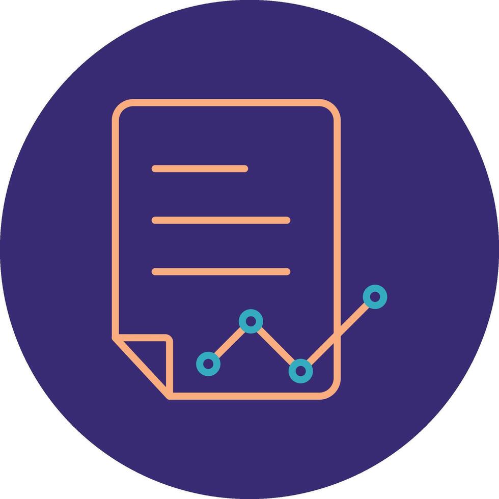 Data Report Line Two Color Circle Icon vector