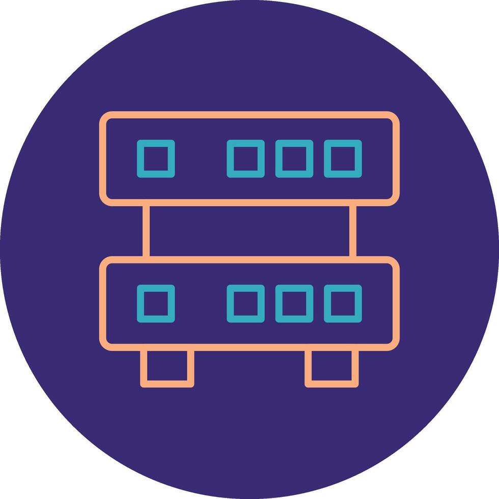 Data Quality Line Two Color Circle Icon vector