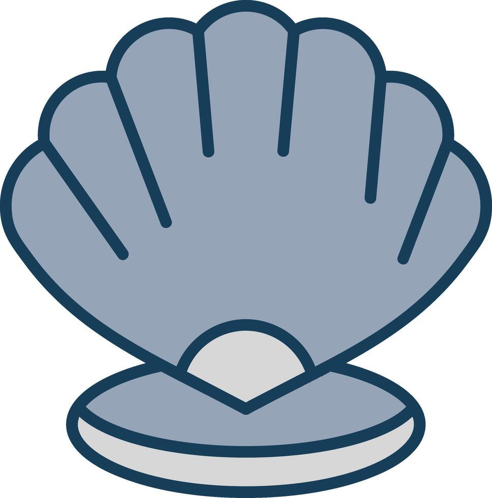 Shell Line Filled Grey Icon vector