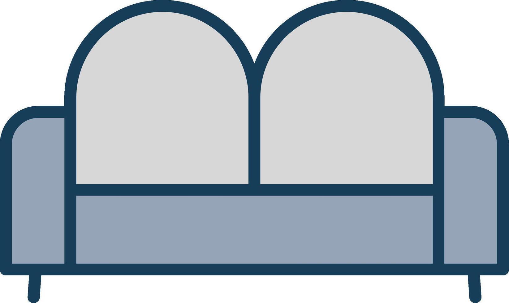 Sofa Bed Line Filled Grey Icon vector