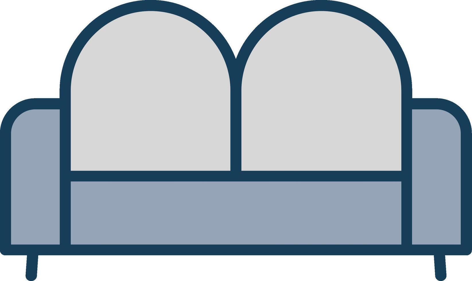 Sofa Bed Line Filled Grey Icon vector