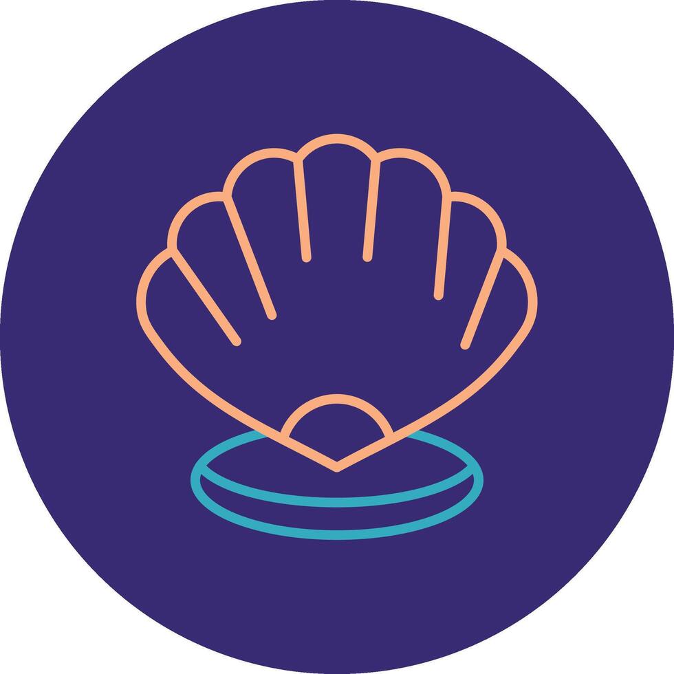 Shell Line Two Color Circle Icon vector