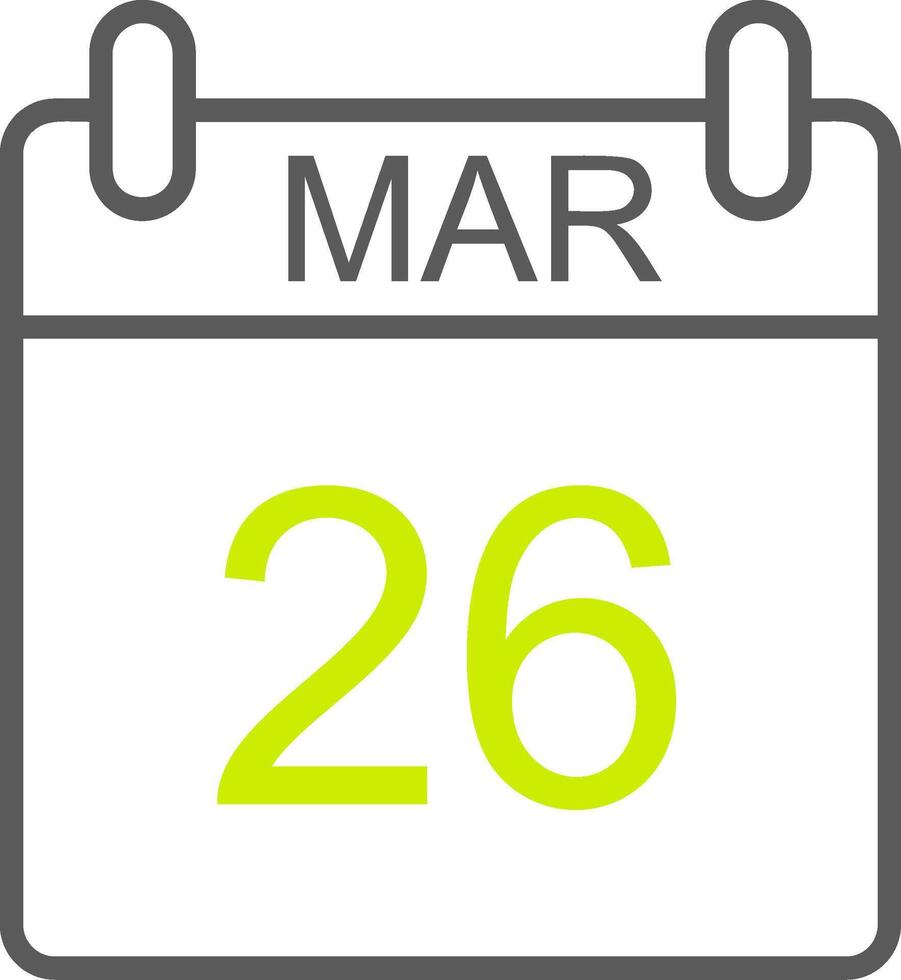 March Line Two Color Icon vector