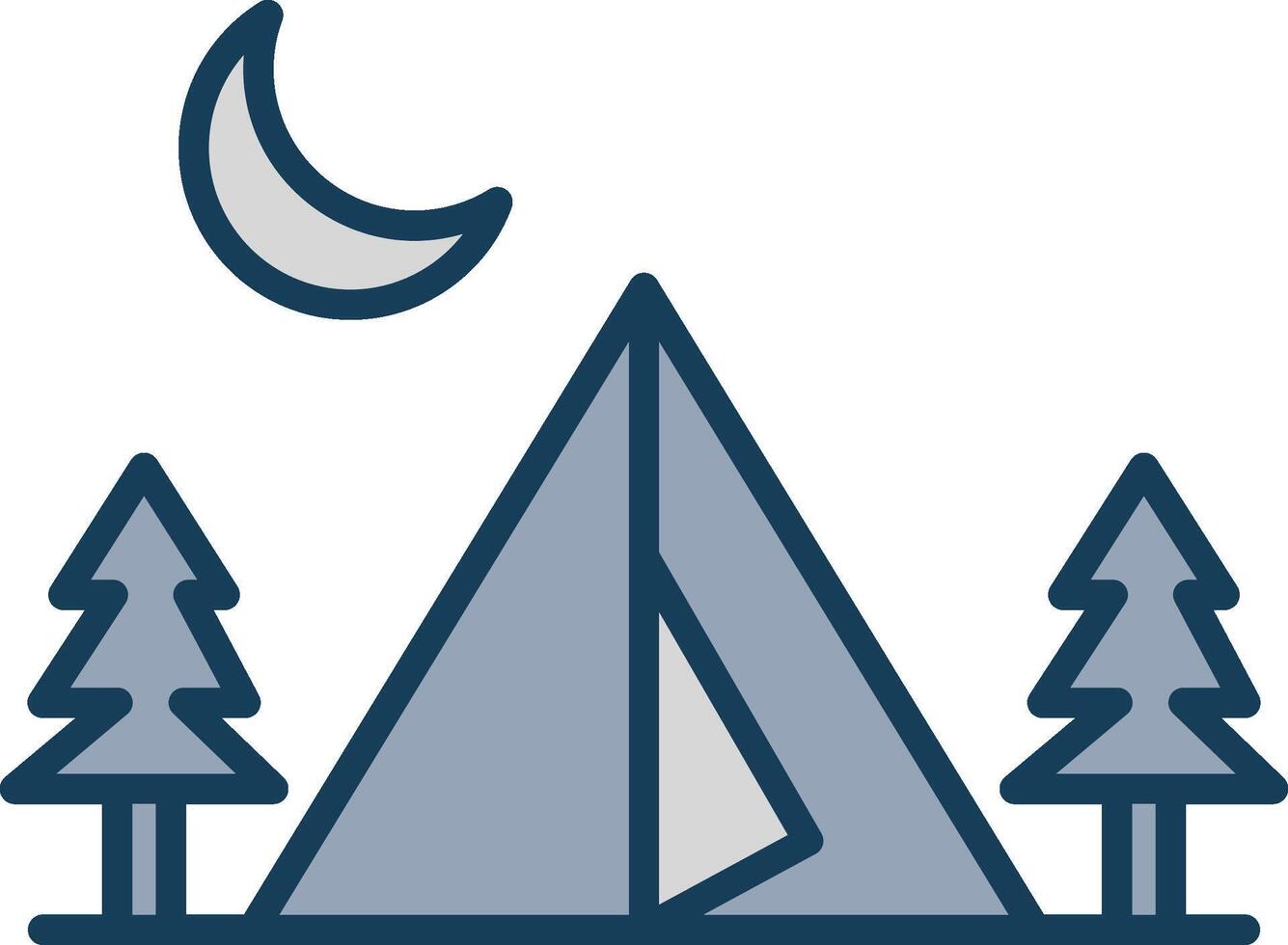 Camping Zone Line Filled Grey Icon vector