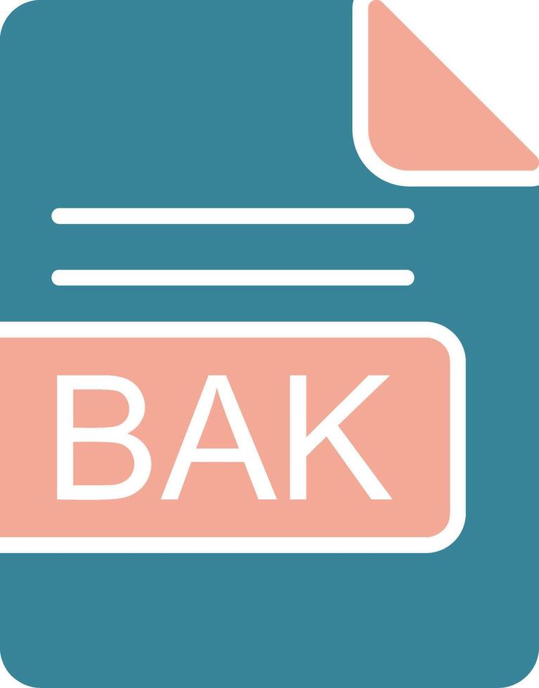 BAK File Format Glyph Two Color Icon vector