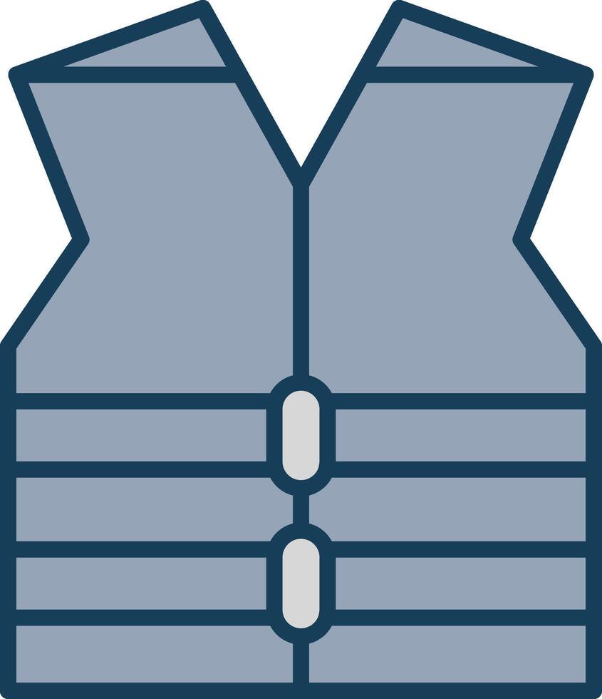 Lifejacket Line Filled Grey Icon vector