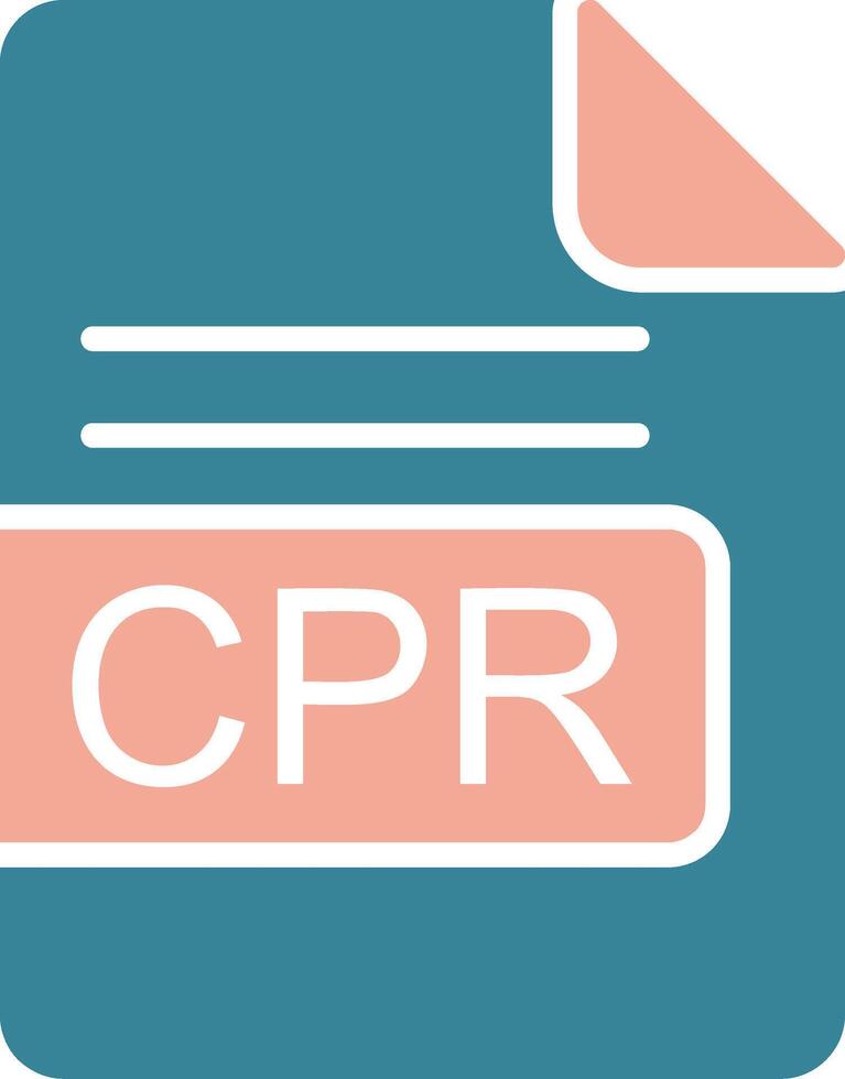 CPR File Format Glyph Two Color Icon vector