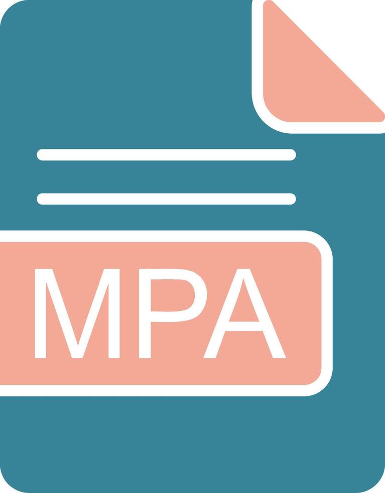 MPA File Format Glyph Two Color Icon vector