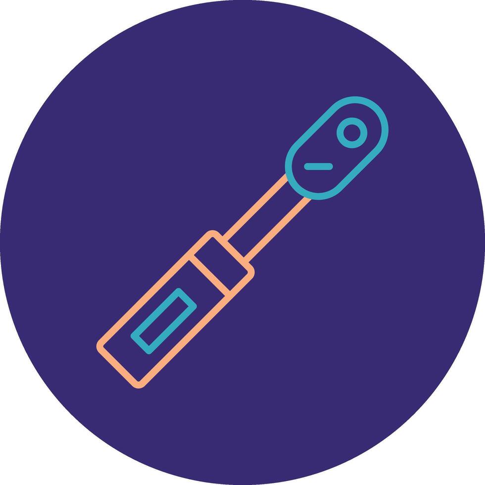 Torque Wrench Line Two Color Circle Icon vector