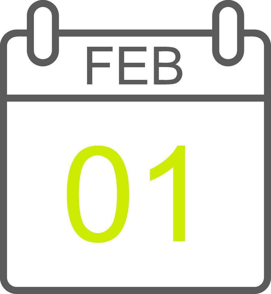 February Line Two Color Icon vector