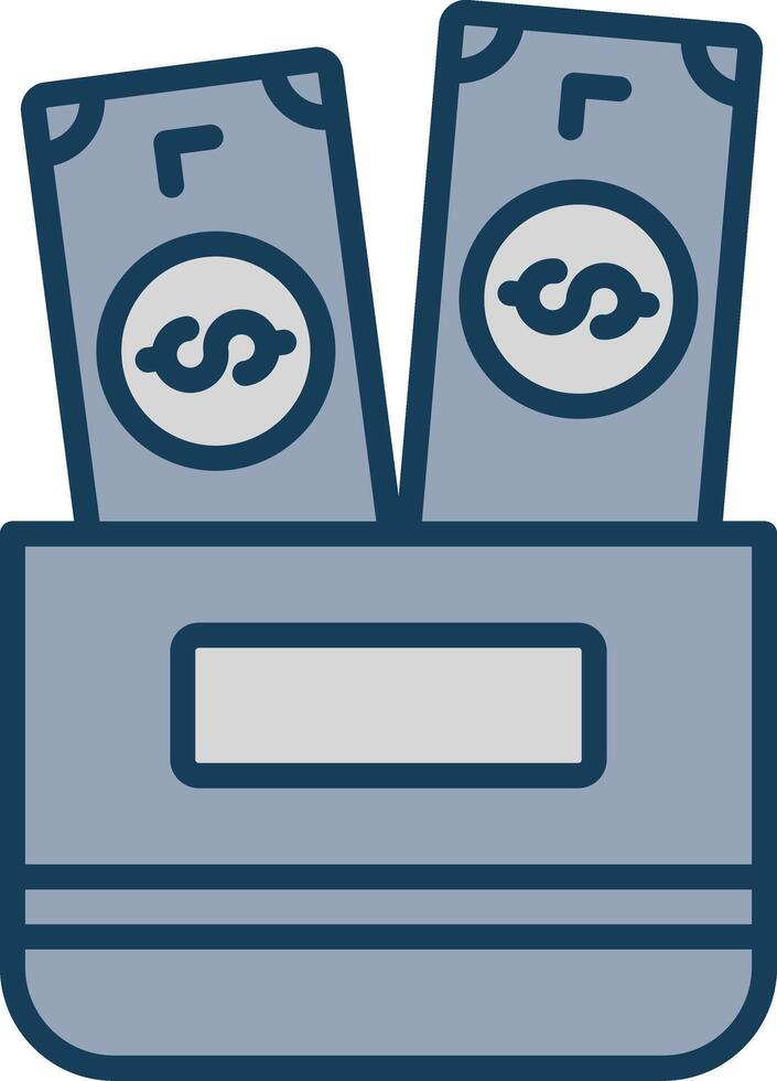 Money Laundering Line Filled Grey Icon vector