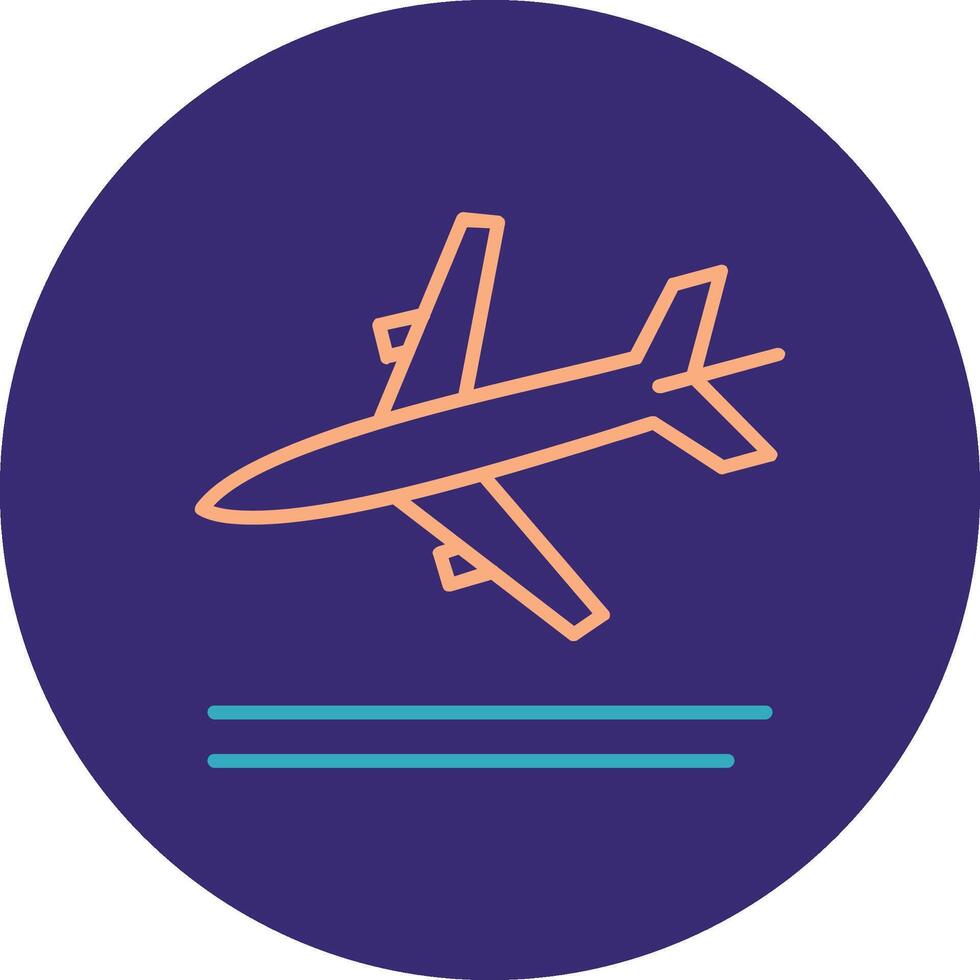 Landing Line Two Color Circle Icon vector