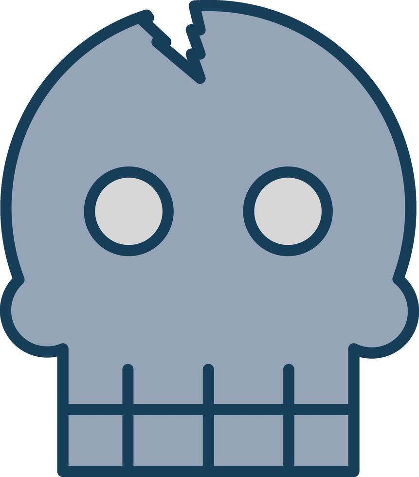 Skull Line Filled Grey Icon vector