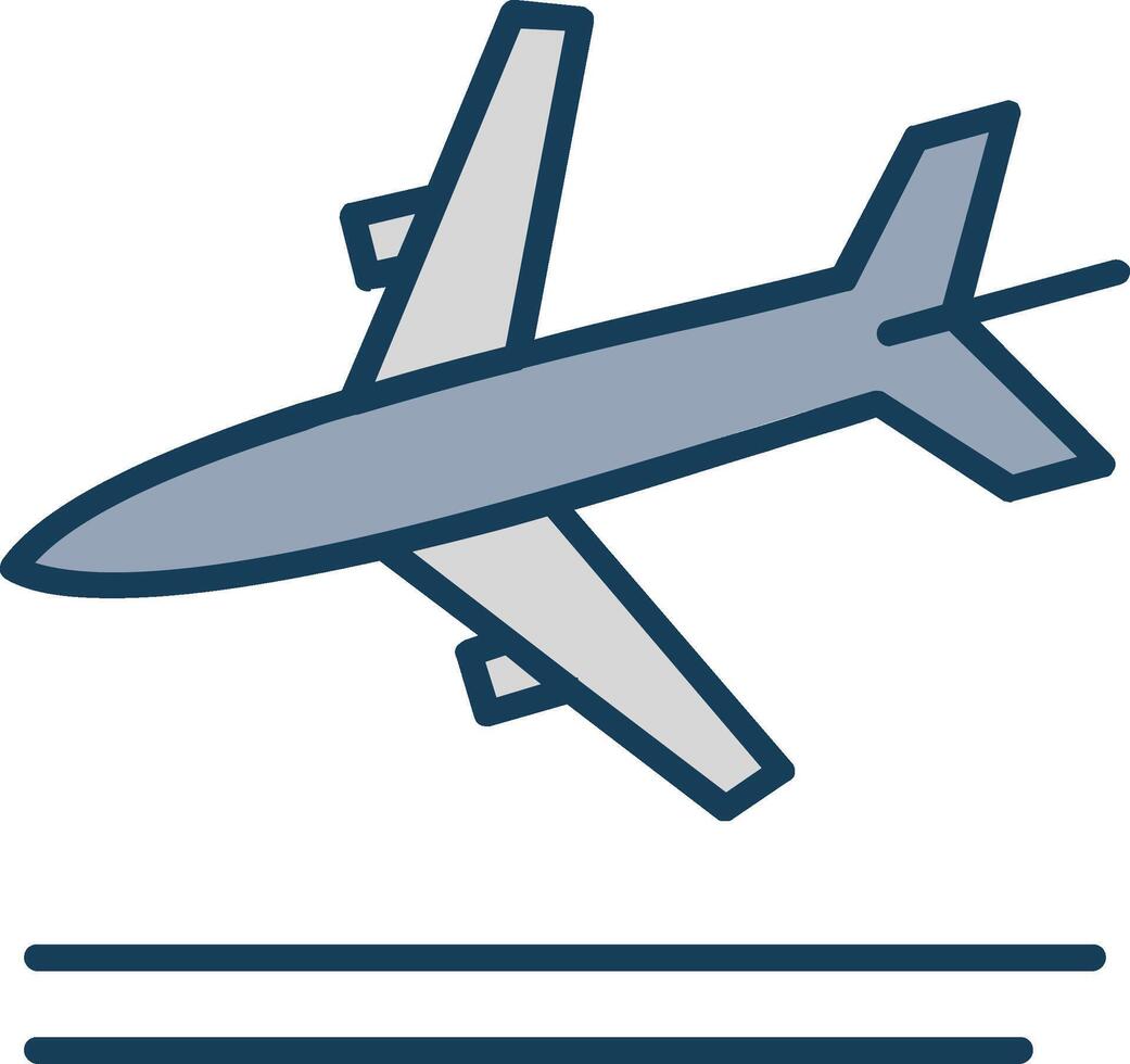 Landing Line Filled Grey Icon vector