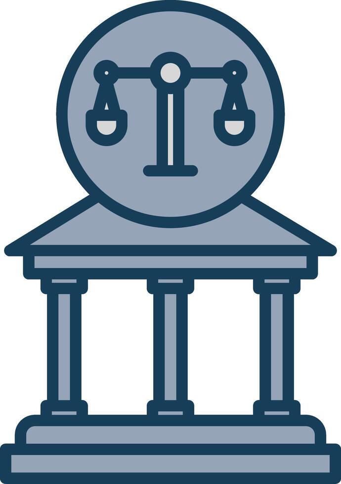 Court Line Filled Grey Icon vector