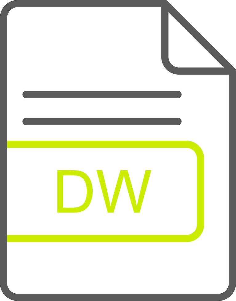 DW File Format Line Two Color Icon vector