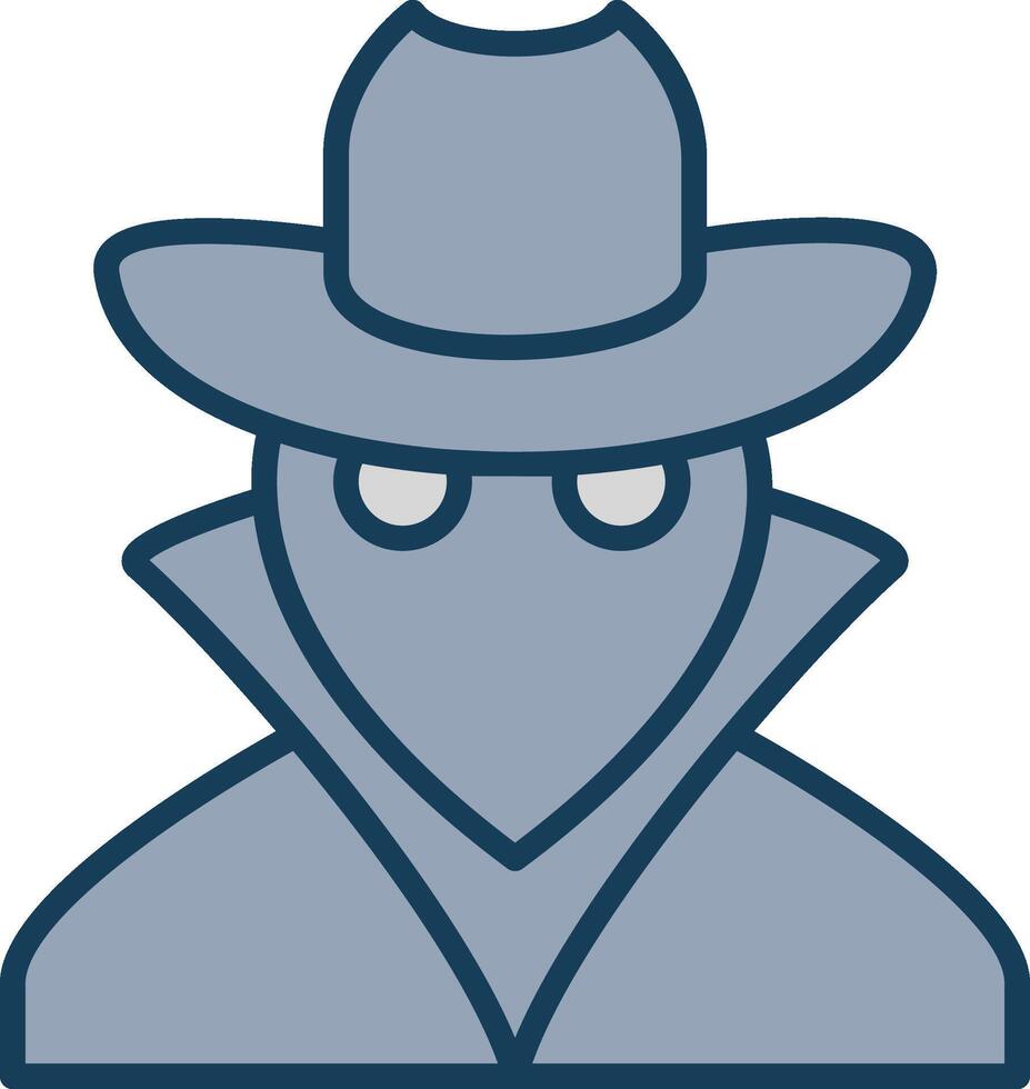 Spy Line Filled Grey Icon vector