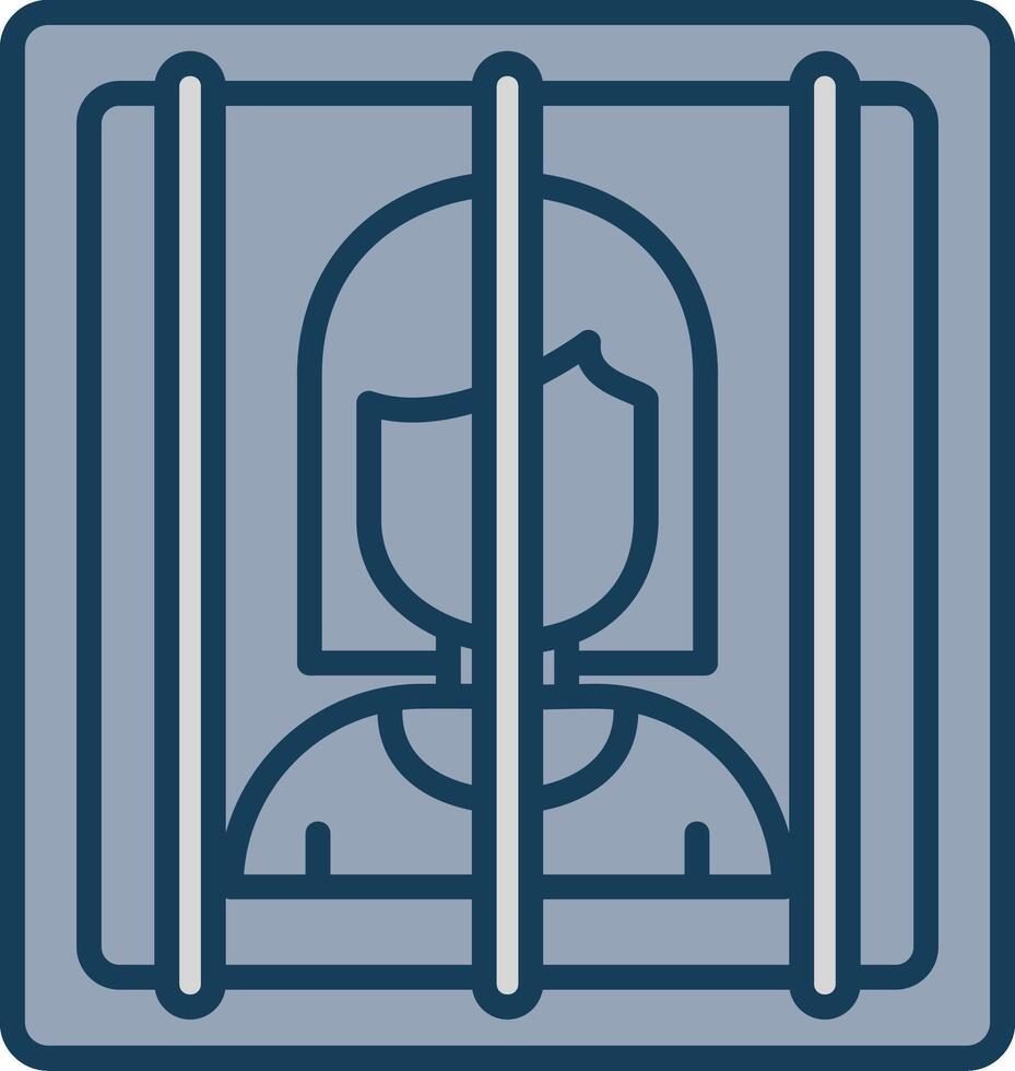 Prisoner Line Filled Grey Icon vector