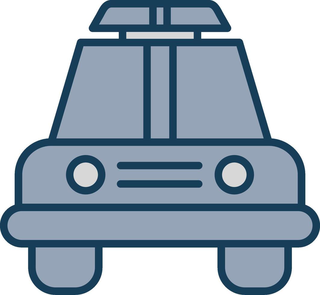 Police Car Line Filled Grey Icon vector