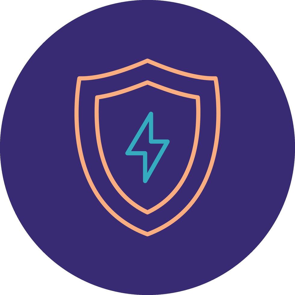 Save Energy Line Two Color Circle Icon vector