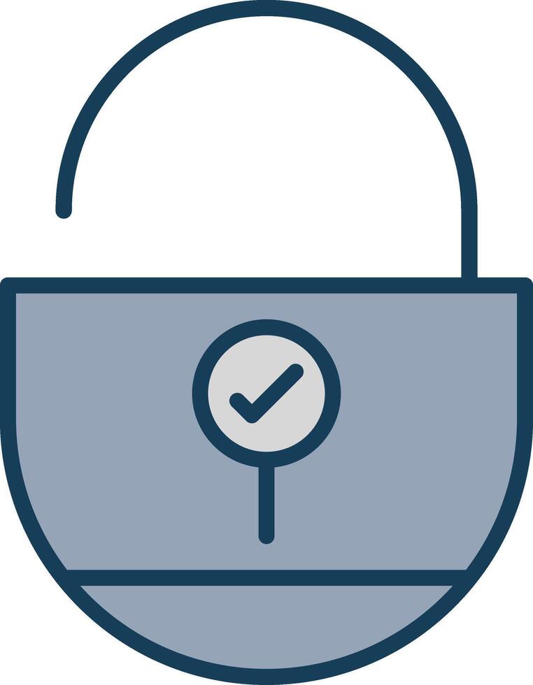 Lock Line Filled Grey Icon vector