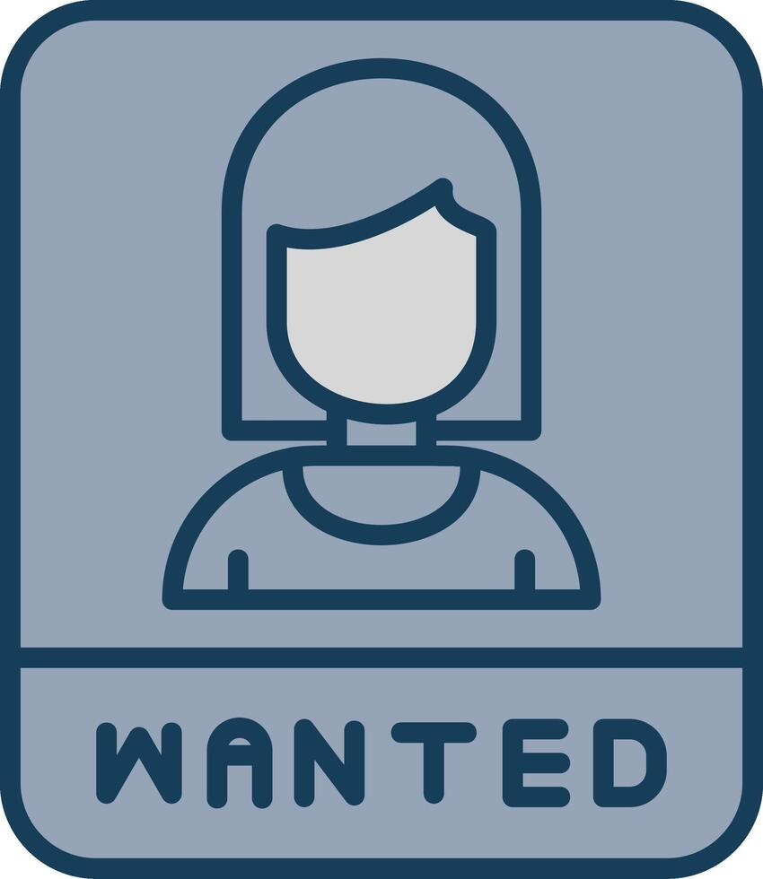 Wanted Line Filled Grey Icon vector