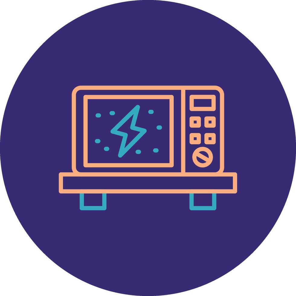 Microwave Line Two Color Circle Icon vector