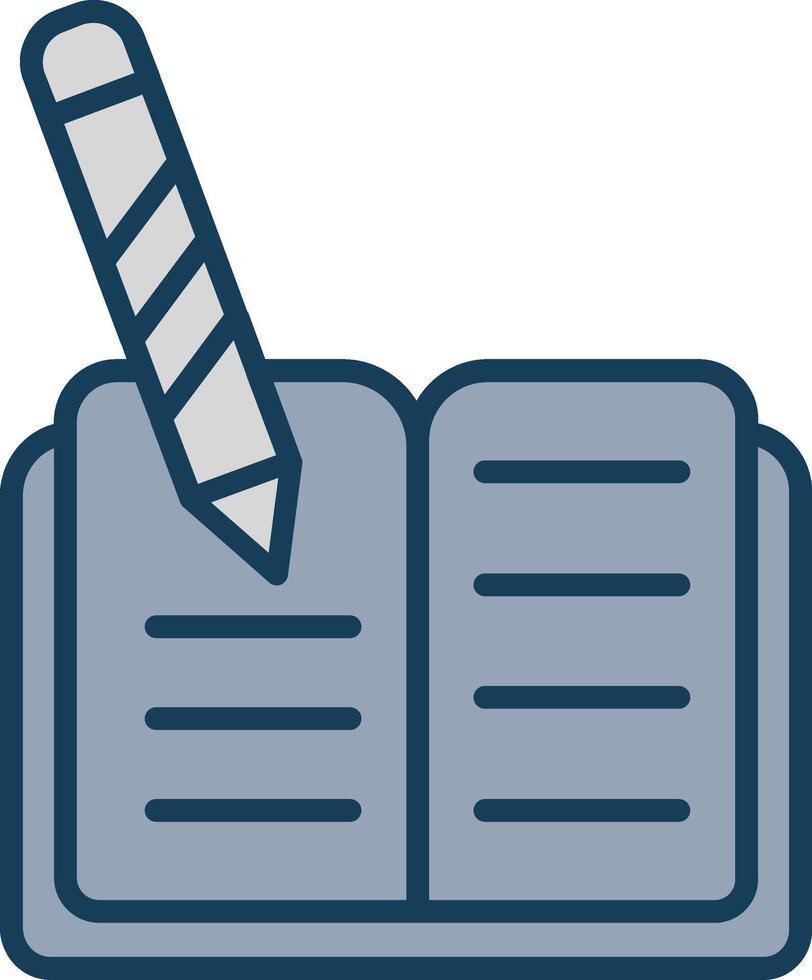 Homework Line Filled Grey Icon vector