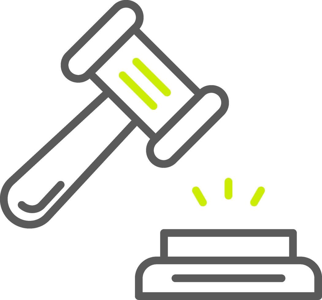 Hammer Line Two Color Icon vector