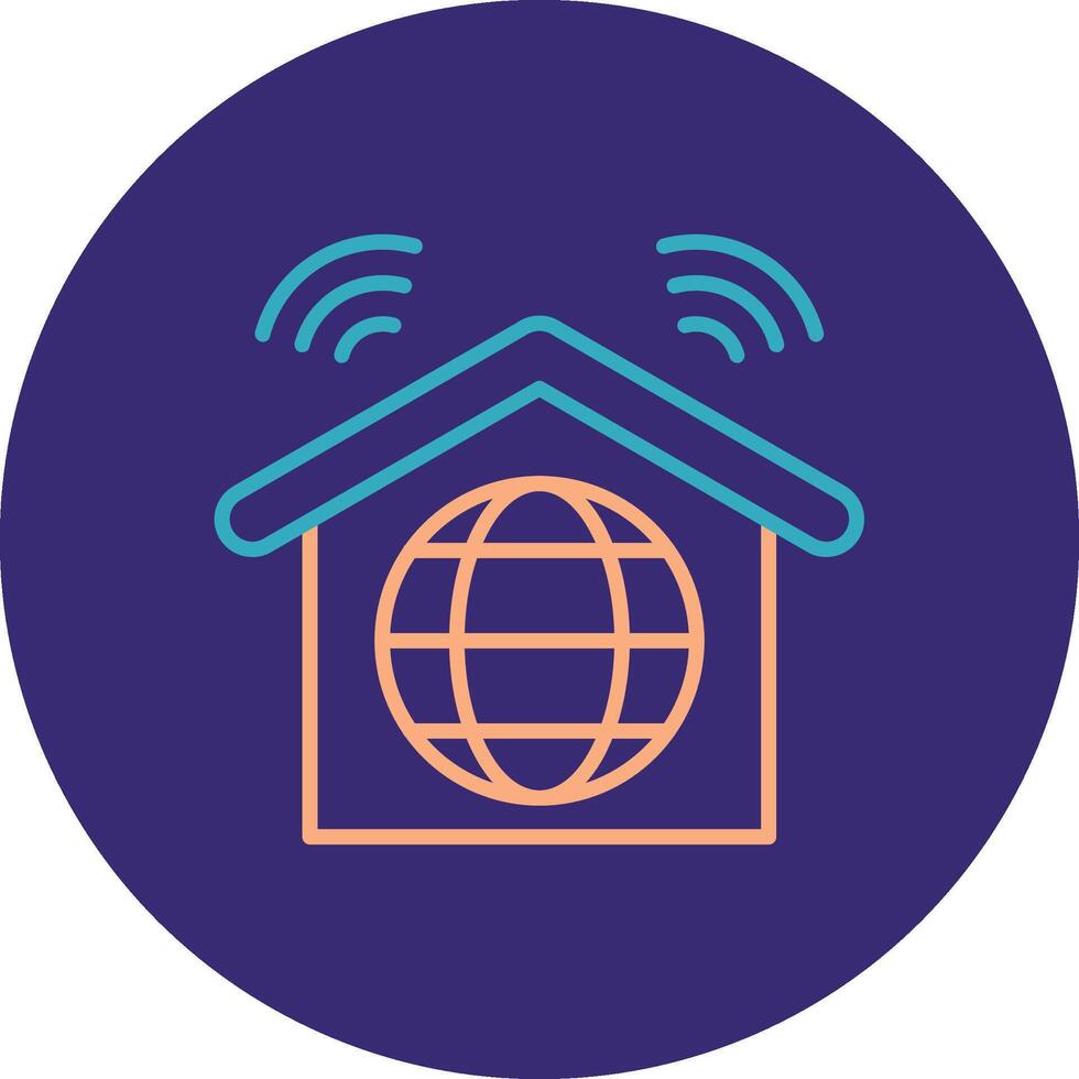 Internet Connection Line Two Color Circle Icon vector
