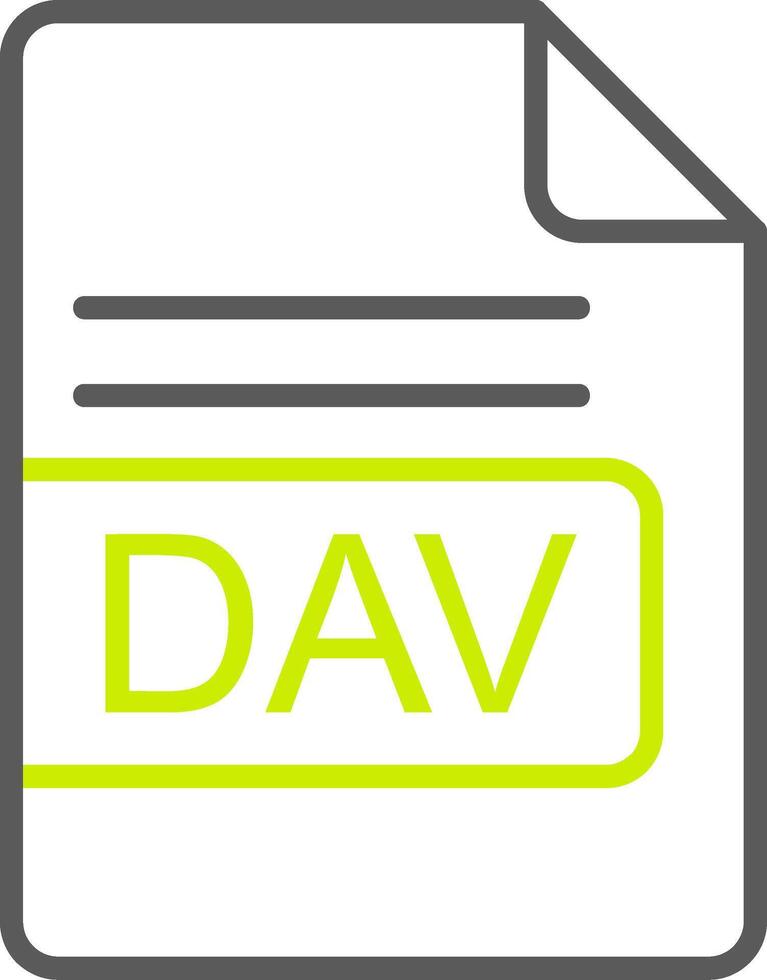 DAV File Format Line Two Color Icon vector