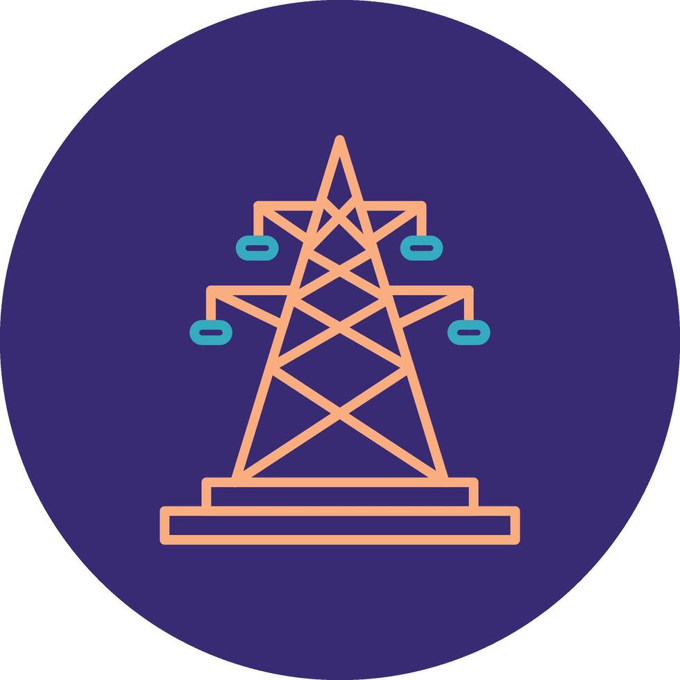 Electric Line Two Color Circle Icon vector