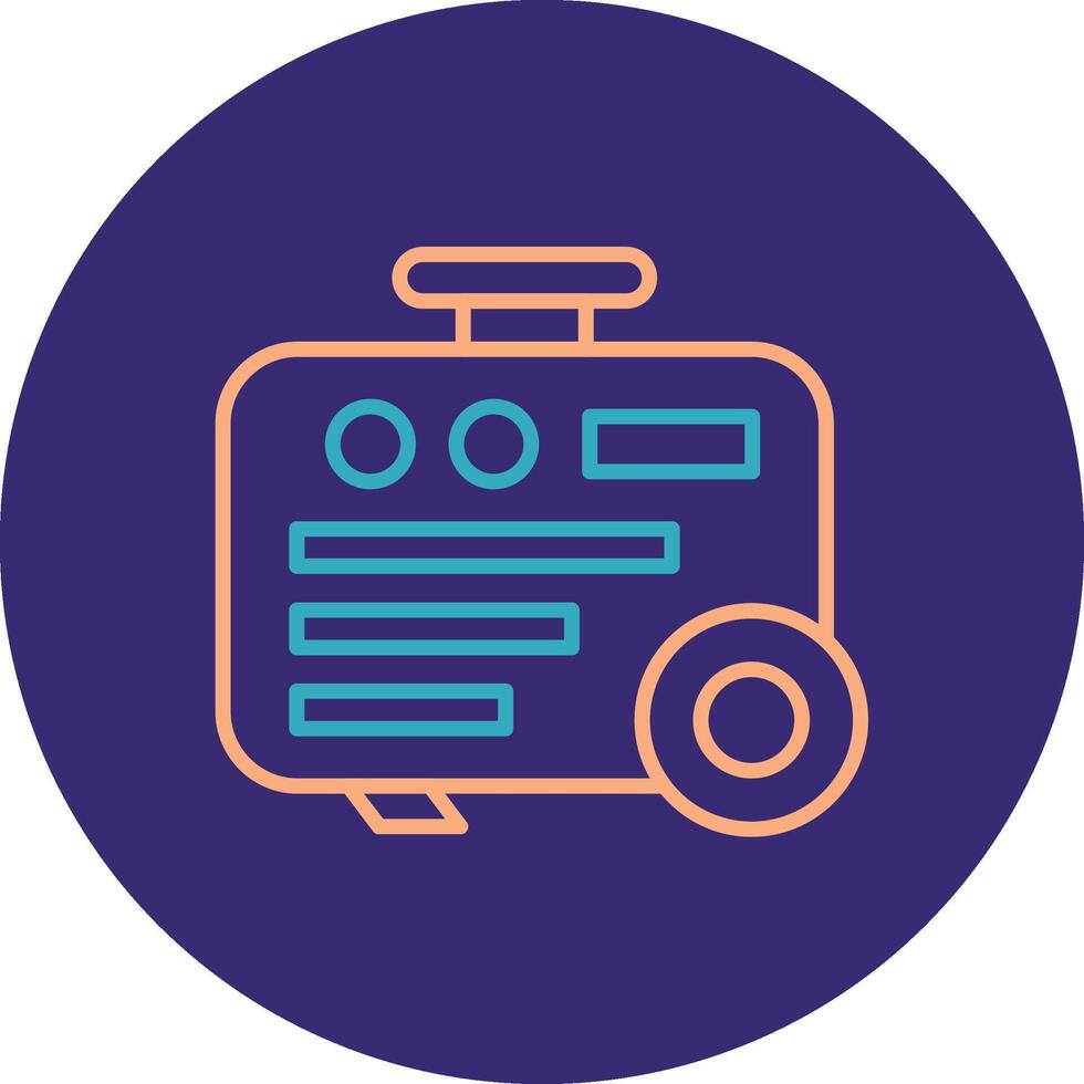 Electric Generator Line Two Color Circle Icon vector